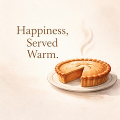 National Pie Day Poster With Modern Typography And Warm Vintage Food Illustration