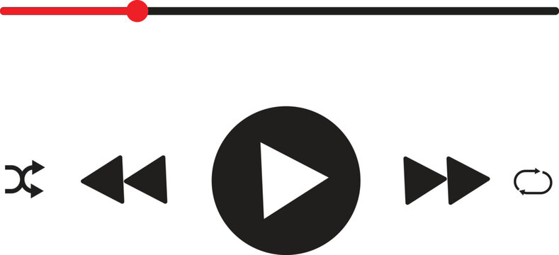 Media player interface with progress bar and control buttons for music or video playback.