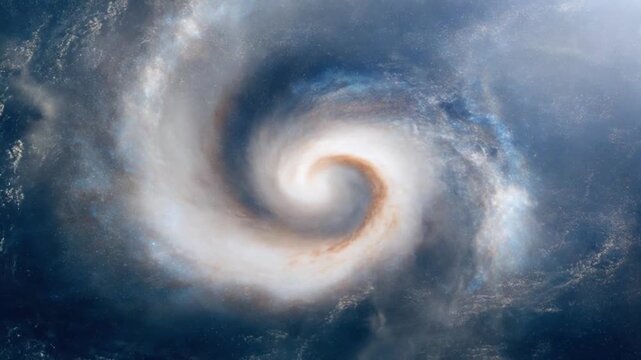 Satellite image shows a fierce tropical cyclone swirl with a well-defined eye amid swirling clouds!!