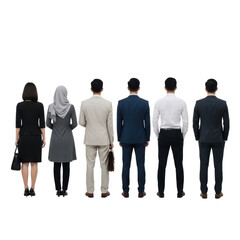 Obraz premium Group of professionals standing together isolated on transparent background