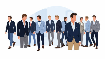 Diverse Group of Men in Stylish Business Attire.
