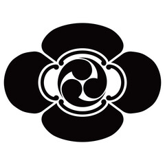 家紋です。木瓜に左三つ巴といいます。