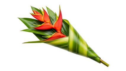 A beautiful bouquet of fresh red tulips and a single blossom isolated on a white background capture the bright spring beauty of this floral plant with green leaves and colorful petals