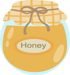 Natural Honey in Glass Jar vector illustration 