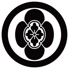 家紋です。丸に縦木瓜といいます。