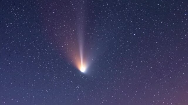 Spectacular Comet Display - A Celestial Wonder in the Night Sky.