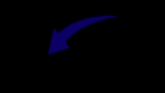 Blue  arrow down business graph icon animation. business chart concept. A neon down business graph icon displays a glowing, downward-sloping line or bar chart, symbolizing decline, loss, or negative .