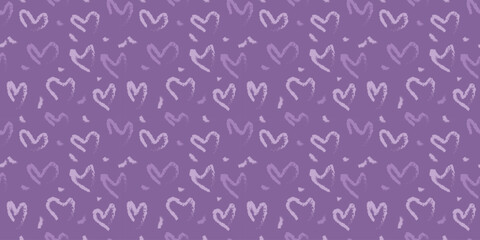 Vibrant purple background with scattered white hearts pattern