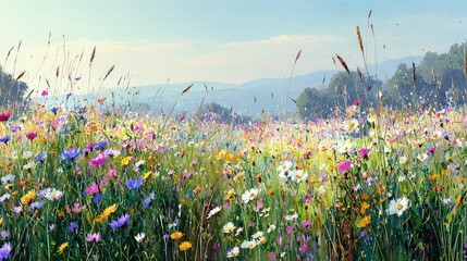 Colorful Wildflower Meadow Landscape