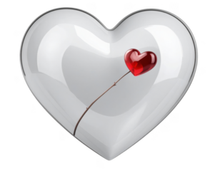 Clean love symbol positioned for valentines day usage, isolated on white and transparent.