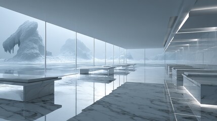 Modern Architectural Interior Design In Gray And White