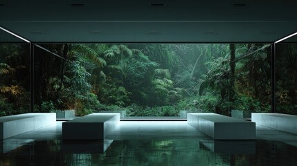 Modern Minimalist Interior Design With Forest View