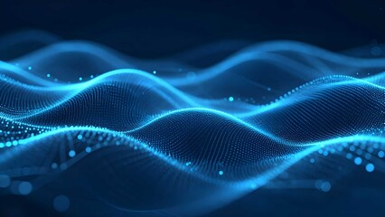 futuristic abstract digital wave technology blue background particles data corporate