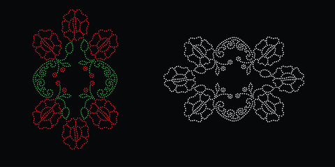 Flower Rhinestone Design, Transfer Rhinestone Template