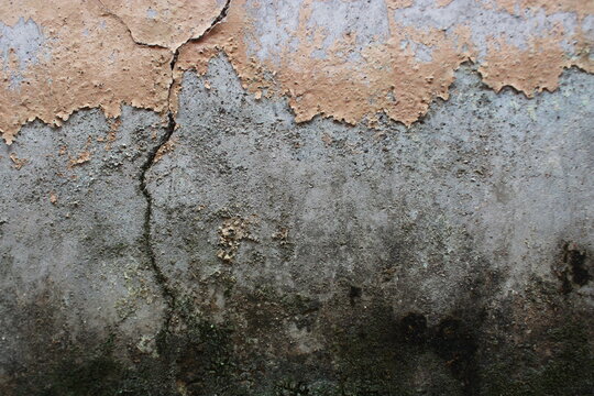photo background of cracked wall texture with peeling paint and mold - Powered by Adobe