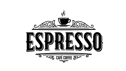 Vintage Espresso Caf&eacute; Typography Logo
