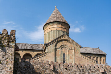 Medieval cathedral Stvetitskhoveli in ancient capital of Georgia