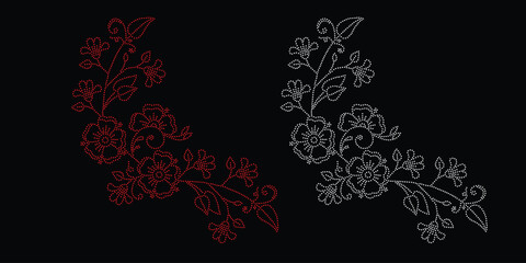 Flower Rhinestone Design, Transfer Rhinestone Template