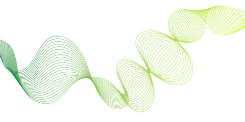 Abstract green wavy lines. A colorful background of smoke. A transparent green wave.