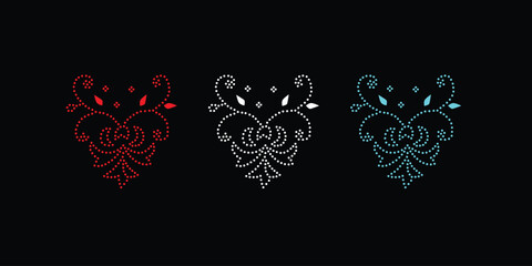 Flower Rhinestone Design, Transfer Rhinestone Template