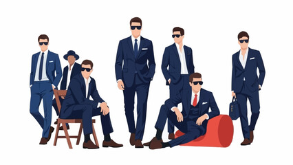 Stylish Men in Suits - A Vector Illustration of Elegance and Confidence.