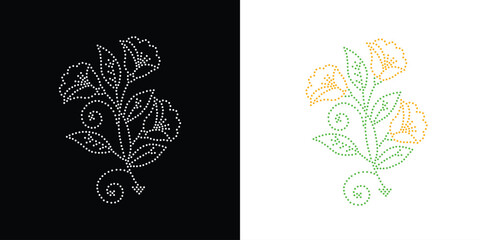 Flower Rhinestone Design, Transfer Rhinestone Template