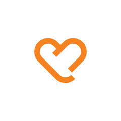 love heart simple geometric sporty lines logo vector