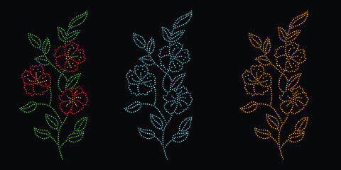 Flower Rhinestone Design, Transfer Rhinestone Template