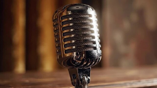 Vintage microphone on desk