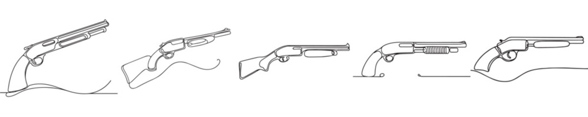 vector shotgun style continuous line