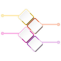 Infographic 4 successive steps, elements and space for data.