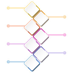 Infographic 7 successive steps, elements and space for data.