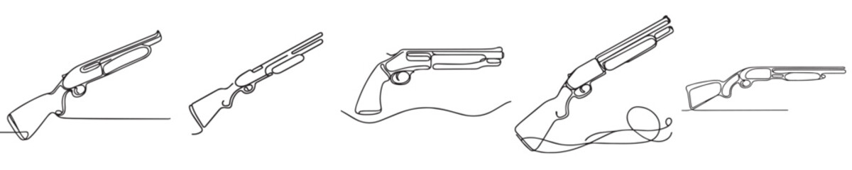 vector shotgun style continuous line