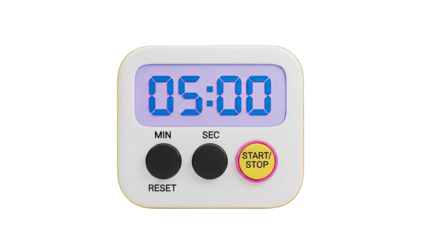 Digital Kitchen Timer with 05:00 Display and Buttons