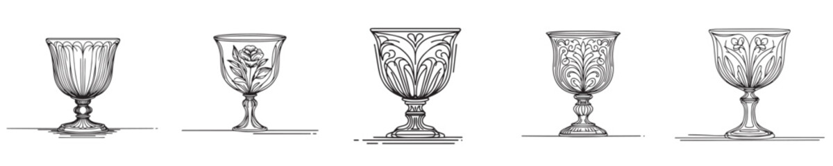 ancient glass vector continuous line style