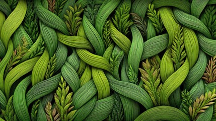 Intricate Green Leaf Pattern