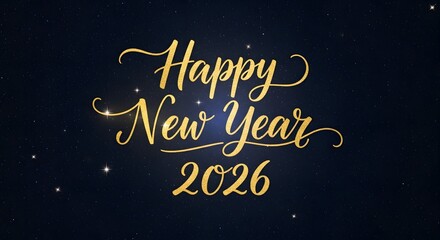 Happy new year 2026 celebration with stars