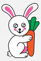 A cute and simple collection  rabbit vector. Cute bunny rabbit outline sketch vector illustration. Minimal bunny line art doodle . Easter rabbit  vector.