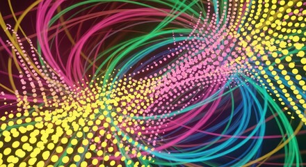 Dynamic array of vibrant light trails and bokeh, creating a vivid digital space