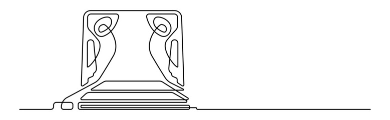 Minimal line art illustration of classical theatrical stage for drama and performance