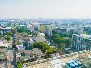 ビルから見るタイのバンコクの街並み　オンヌット周辺