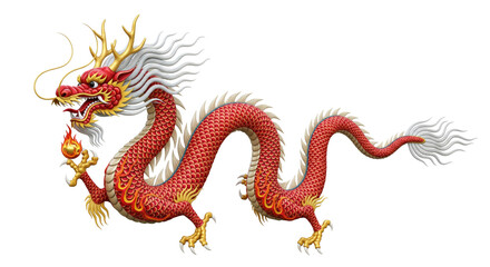 Fototapeta premium Asian dragon isolated on white