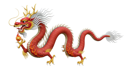 Asian dragon isolated on white