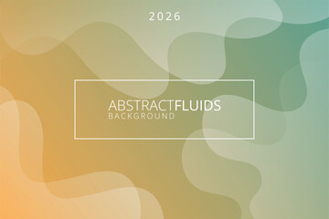 2026, Abstract, Trendy and modern gradient fluid wave background.
