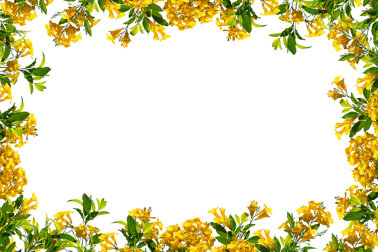 frame of yellow flowers - Powered by Adobe