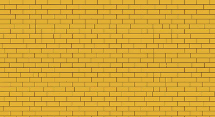 A simple and clean seamless background pattern of a yellow brick wall with a classic running bond layout for texture design.