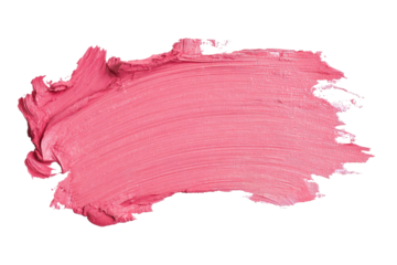 Pink lipstick smear with textured ridges against black