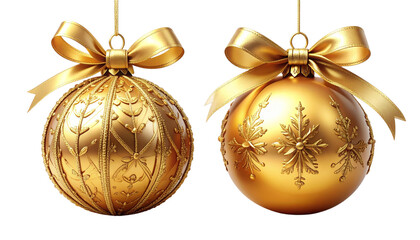  Luxury Gold Ornament Combination Set, isolated on transparent background