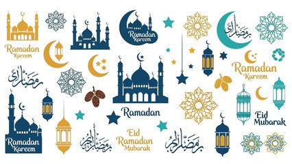 Ramadan kareem islamic elements collection © Shovon