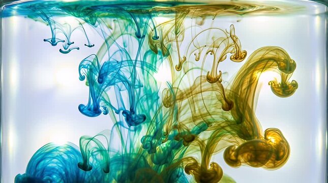 Colorful liquid ink diffusion abstract visuals